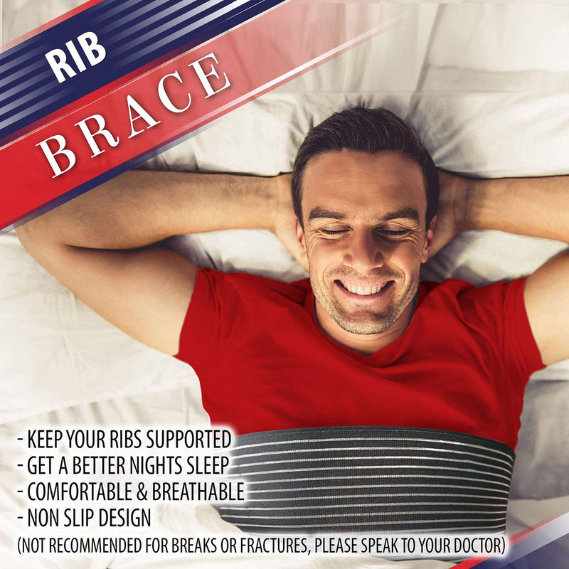 Chest Binder Rib Brace – Rib Belt to Reduce Rib Cage Pain. Chest Compression Support for Rib Muscle Injuries, Bruised Ribs or Rib Flare. Breathable Chest Wrap Breast Binder for Women or Men (Small/Med) S/M (25" to 36") - NewNest Australia