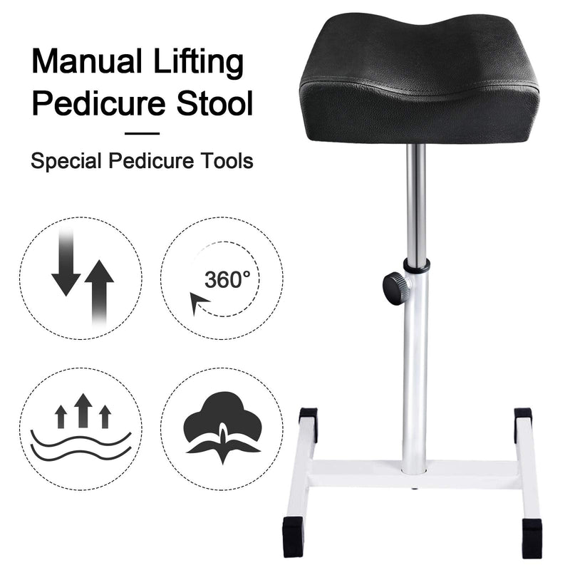 Kalolary 18-26 Inch Adjustable Pedicure Nail Footrest Manicure Foot Rest Stool Soft Pedicure Chair for Foot Resting Pedicure Beauty Salon or Home Selfcare（Black) Black - NewNest Australia