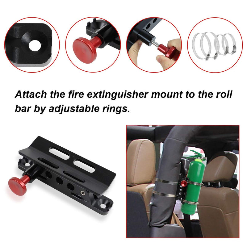 SuLokiy Universal Quick Release Roll Bar Fire Extinguisher Mount bracket 6061-T6 Billet Aluminum Fit For Jeep Wrangler UTV Polaris RZR Ranger Can-Am Maverick ATV - NewNest Australia