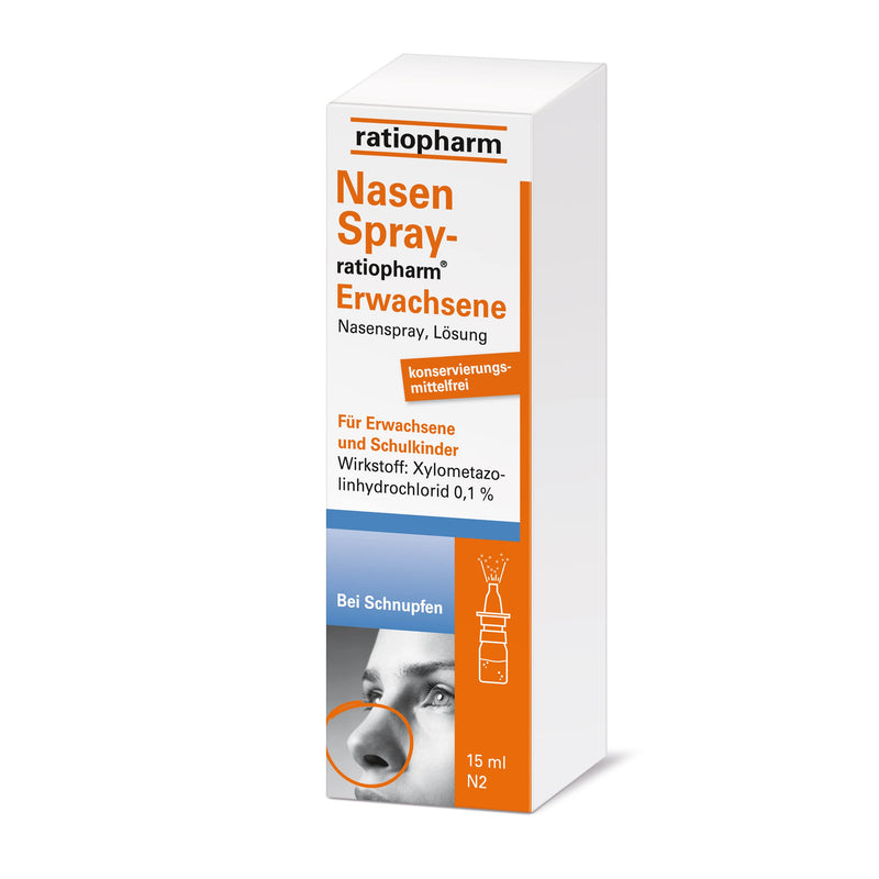NasenSpray-ratiopharm® Erwachsene: Nasenspray zur Abschwellung der Nasenschleimhaut bei Schnupfen. Befreit schnell und effektiv die verstopfte Nase, 15 ml 15 ml (1er Pack) - NewNest Australia