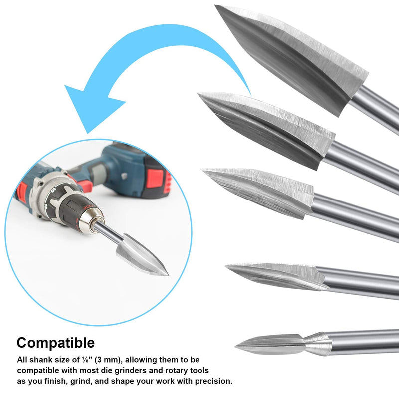 10 Pieces Wood Carving Drill bits Wood Carving Engraving Tools Rotary Carving bits DIY Woodworking Drill Accessories - NewNest Australia