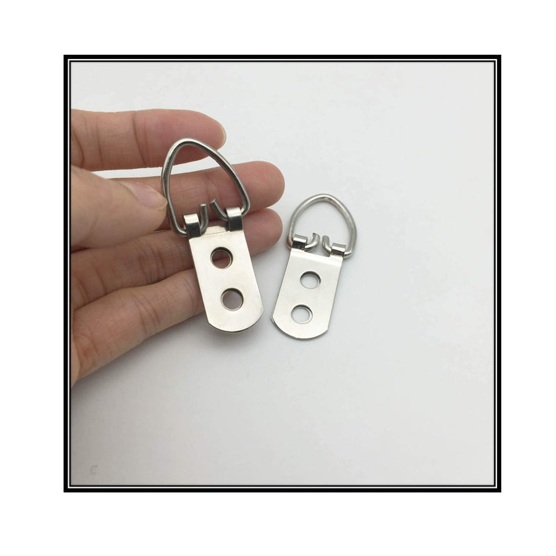 EesTeck 40 Pack D-Ring Steel Picture Hangers Heavy Duty with Screws Picture Frames Double Holes Clasp Picture Hang Solutions - NewNest Australia
