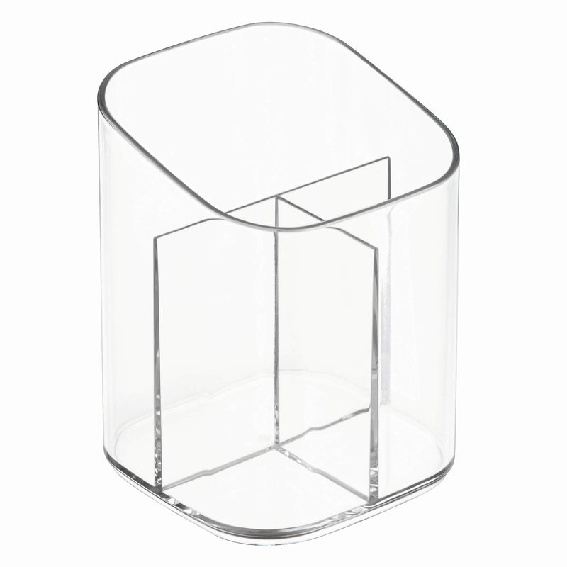 iDesign Clarity Plastic Divided Vanity, Multi-Level Bathroom Accessory Organization, Cosmetic Cup - NewNest Australia