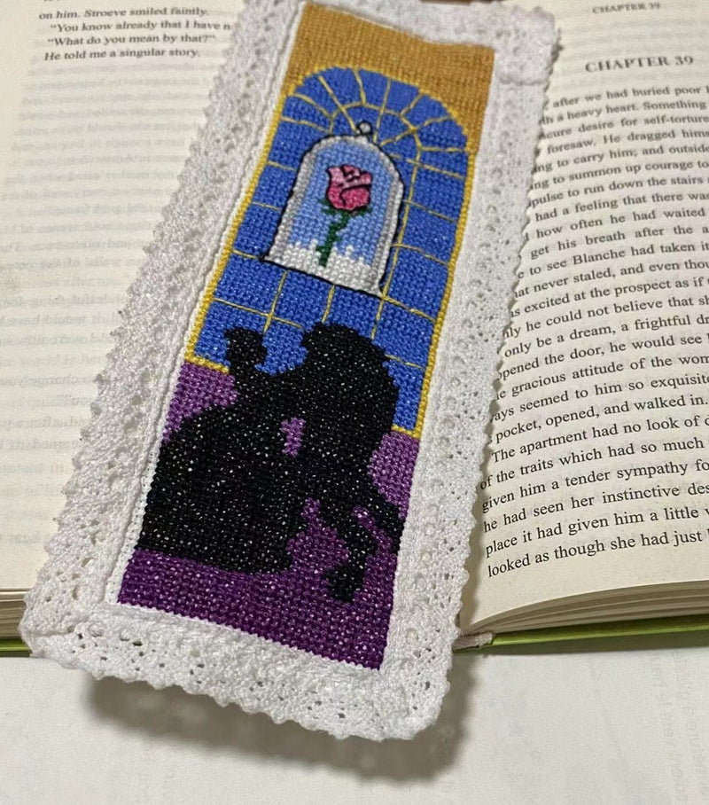 12 Pieces Different Princess DIY Cotton Cross Stitch Bookmark,Cotton Edged Book Mark Classical Fairy Princess Counted Cross Stitch kit - NewNest Australia