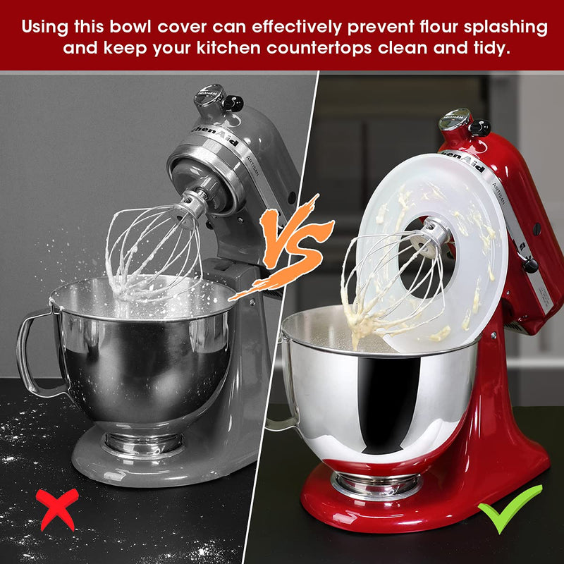AIEVE Mixer Bowl Covers for KitchenAid 4.5-5 Qt Tilt-Head Stand Mixer, 2 Pack Stand Mixer Cover Mixer Bowl Lids Mixer Splash Guard Compatible with Kitchen aid Mixer Assecories Kitchenaid Classic - NewNest Australia