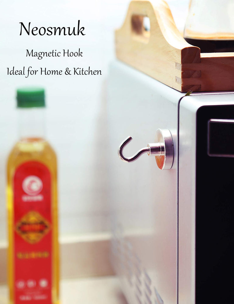 Neosmuk Magnetic Hooks Heavy Duty,100 lb Strong Magnet with Hook for Fridge, Super Neodymium Extra Strength Industrial Hooks for Hanging, Magnetic Hanger for Toolbox, Cruise, Grill, Coat and Storage 5 100lbs plus hooks - NewNest Australia