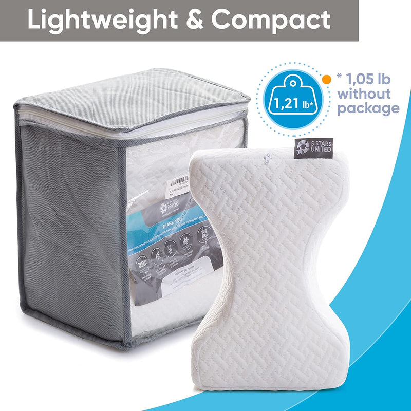 Knee Pillow for Sleeping - Leg Pillow 100% Memory Foam - Leg Pillows for Sleeping on Side - Knee Support Pillow - Knee Cushions for Sleeping - Hip Support Pillow Contour White - NewNest Australia