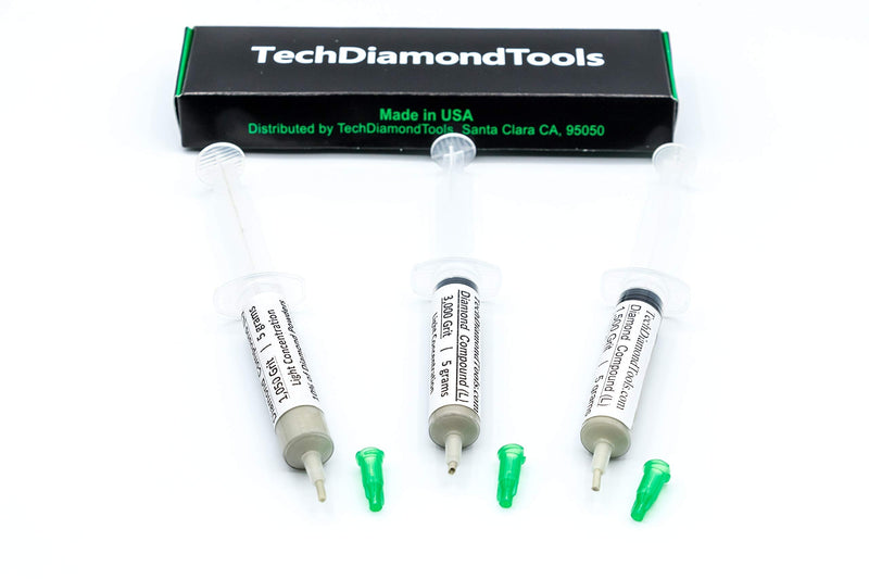 TechDiamondTools Kit of 3 Diamond Polishing Compound Polishing Paste 1050 1500 3000 Grit for Marble Glass Metal Rock Jewelry Resin Silver Gemstone with 10% of Diamond Powder USA Made 3000 1500 1050 grit - NewNest Australia