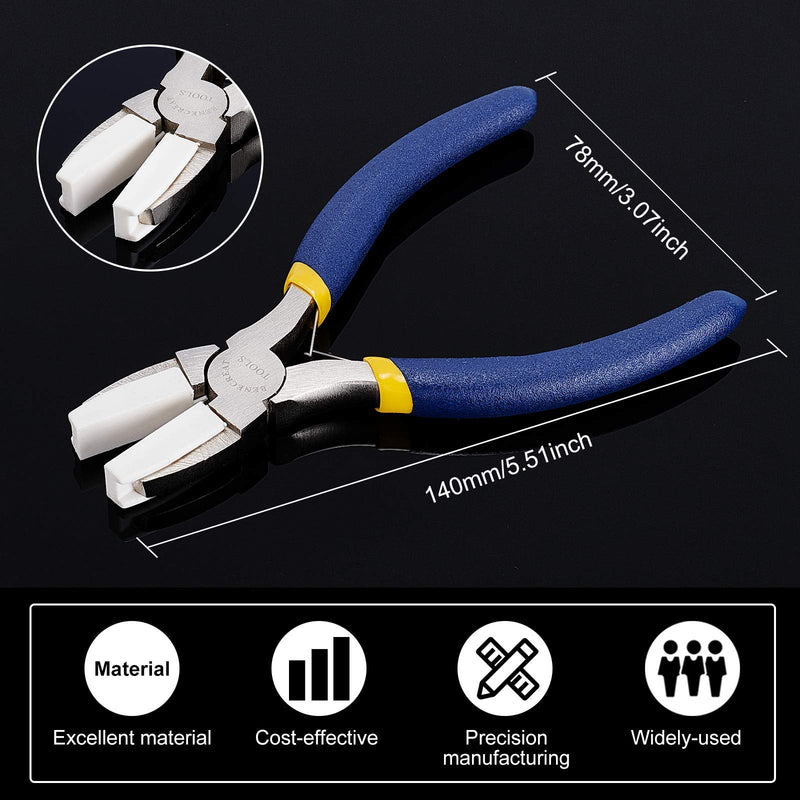 BENECREAT Double Nylon Jaw Pliers Flat Nose Pliers with Adhesive Jaws for DIY Jewelry Making Hobby Projects, Blue - NewNest Australia