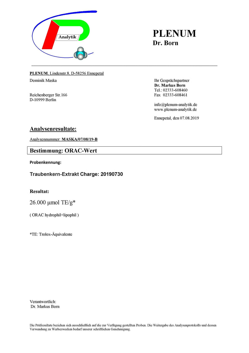 OPC grape seed extract high dosage - 250g OPC powder without additives - Made in Germany - Laboratory tested - Vegan - NewNest Australia