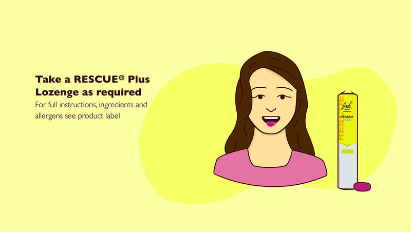 Rescue Plus Lozenge, Orange and Elderflower Flavour, food supplement, to support normal mental performance, Vitamins B5 and B12, Alcohol free, 10 Lozenges, Packaging may vary - NewNest Australia