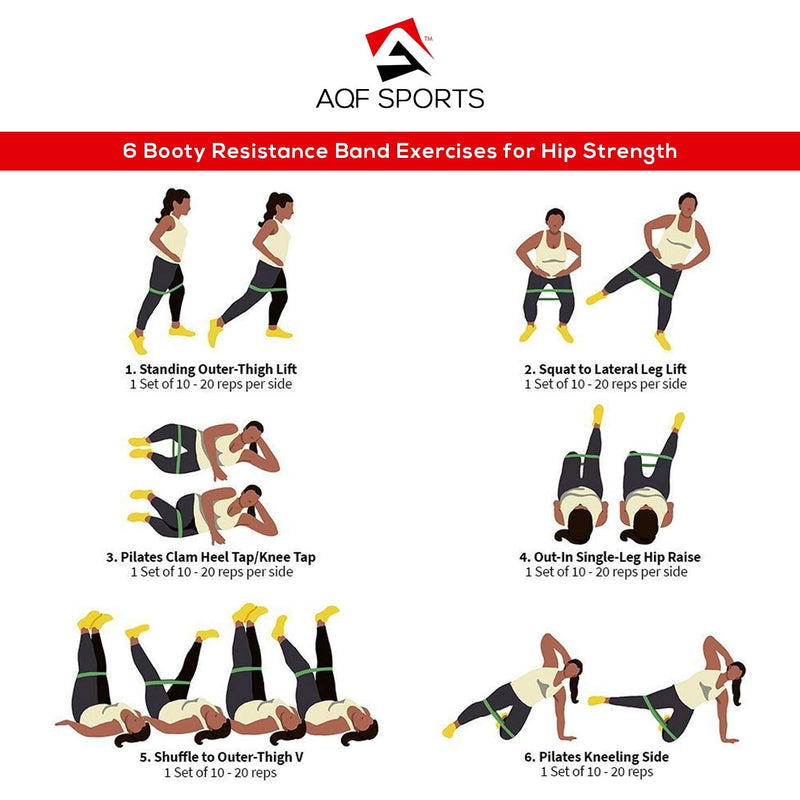 AQF Hip Resistance Bands Set with 3 Stretch Levels Glute Exercise Bands for Fitness Legs, Booty, Thigh, Hips, yoga & Pilates - Ideal Home Workout Strengthening equipment for Men & Women (Pack of 3) - NewNest Australia