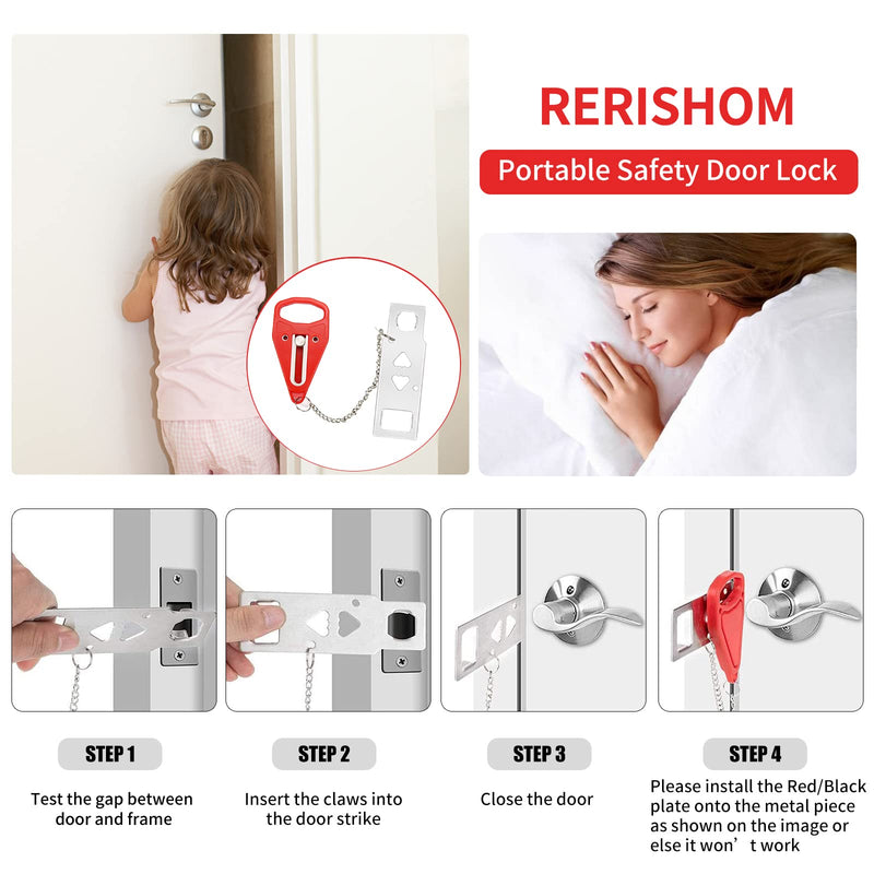 Portable Door Lock 2Pack Extra Lock for Additional Privacy and Safety in Home,Hotel and Apartment,Prevent Unauthorized Entry,Protect Family Security in Traveling,Home,Bedroom,Hotel,Apartment,AirBNB - NewNest Australia
