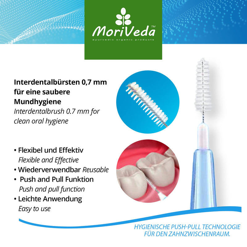 Moriveda Np-Vital Interdental Brushes - Set Of 12 (0.7 Mm) I Interdental Brushes For Clean Oral Hygiene I Push-Pull Function - Developed With Dental Laboratories 0.7 Mm - NewNest Australia