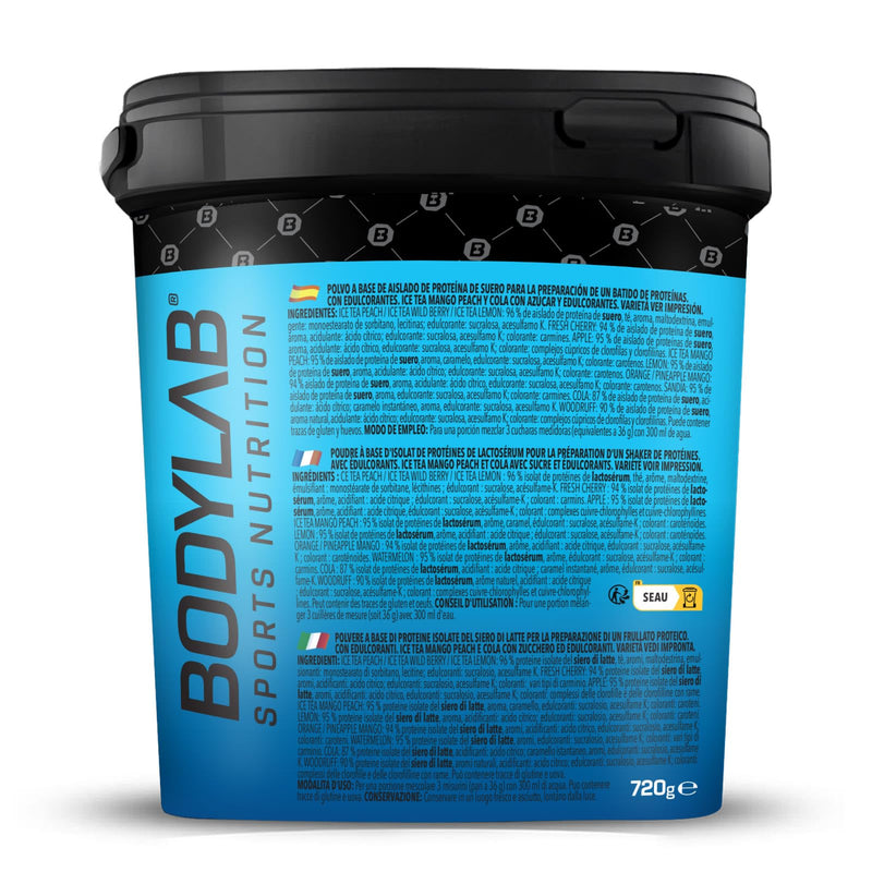 Bodylab24 Clear Whey Isolate, 720 G, Iced Tea Peach Protein Shake Made Of 96% High-Quality Whey Protein Isolate, Refreshing Fruity Drink, Whey Protein Powder Can Support Muscle Building - NewNest Australia