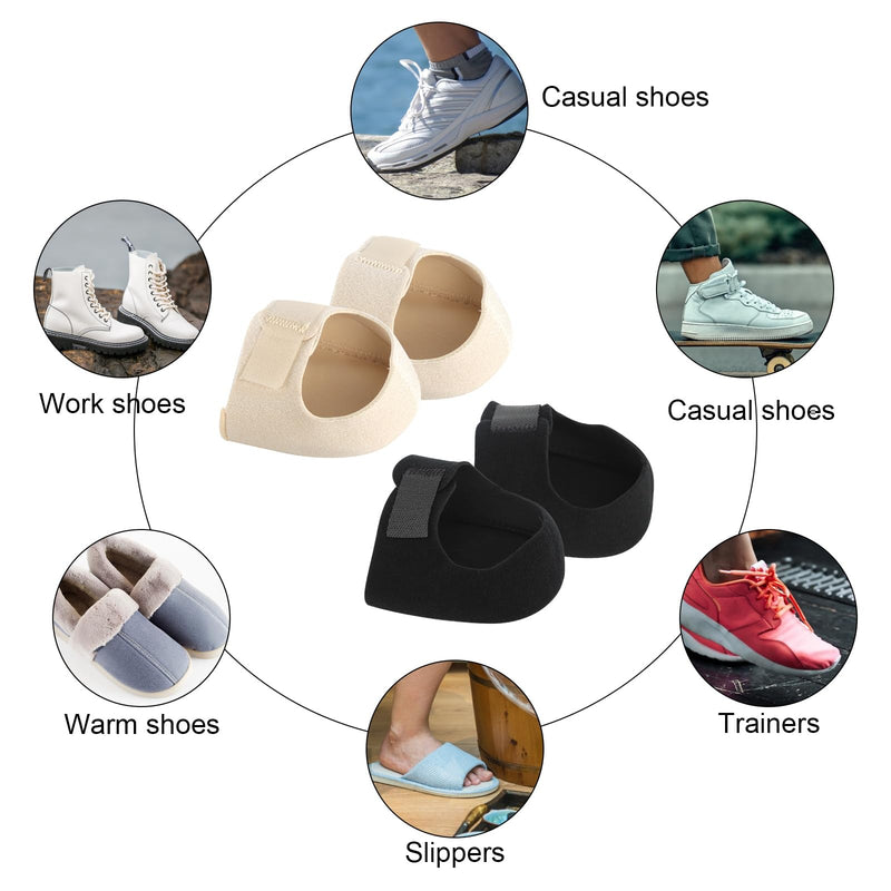 Heel spur insoles, 2 pairs of gel heel protectors, heel pads, heel spur bandage, heel protection, silicone heel protector, suitable for heel analgesia, stress relief (black colour). - NewNest Australia