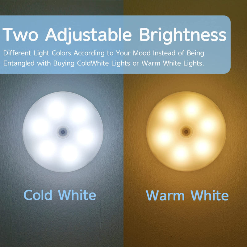 3Pack Wisekoti Upgrated Motion Sensor Night Light, Switchable Rechargeable Cordless LED Night Lights, Secured to The Wall by Magnets. It Can Be Used in Closets, Stairs, Bathrooms, Bedrooms Etc. - NewNest Australia