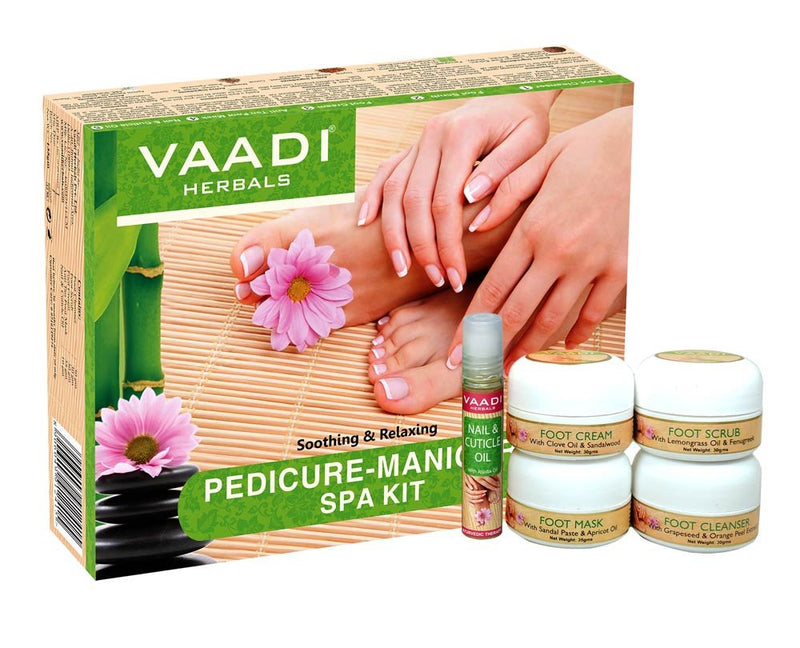 Vaadi Herbals Pedicure Manicure Spa Kit Soothing & Refreshing Hands Feet Toes & Nails 135 ml - NewNest Australia