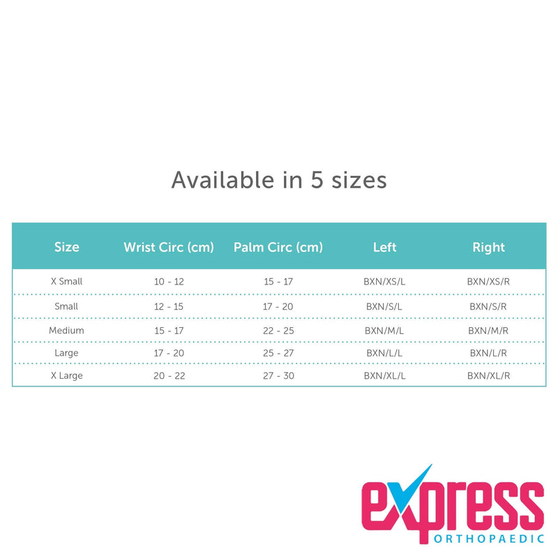 Express Orthopaedic® - Medically Approved Neoprene Wrist Support Splint With Palm Stay & Grip Tab Fastenings - Carpal Tunnel, RSI, Arthritis (MED - Wrist Circ:15-17cm, LEFT) MED - Wrist Circ:15-17cm - NewNest Australia