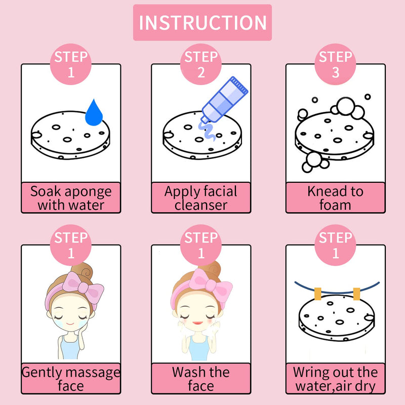 60 Count Facial Sponges Cleansing, White Compressed Face Sponges Cleansing Natural Wood Pulp Cotton Face Washing Sponge Cosmetic Sponges for Makeup Removal Exfoliating(2.5 Inch) - NewNest Australia