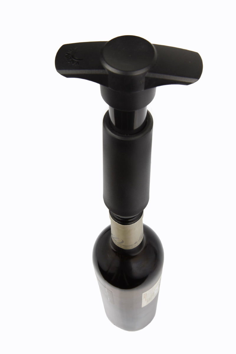 NewNest Australia - Vacu Vin Wine Saver Pump with 2 x Vacuum Bottle Stoppers - Black (Black with 2 wine stoppers) 