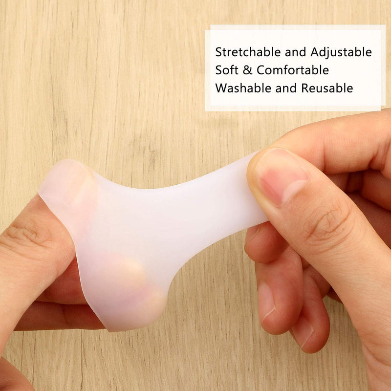 Frienda 30 Pieces Gel Finger Protector Finger Cots Silicone Finger Cover Cap Gel Finger Sleeves Finger Support for Finger Cracking, Finger Trigger (White) White - NewNest Australia