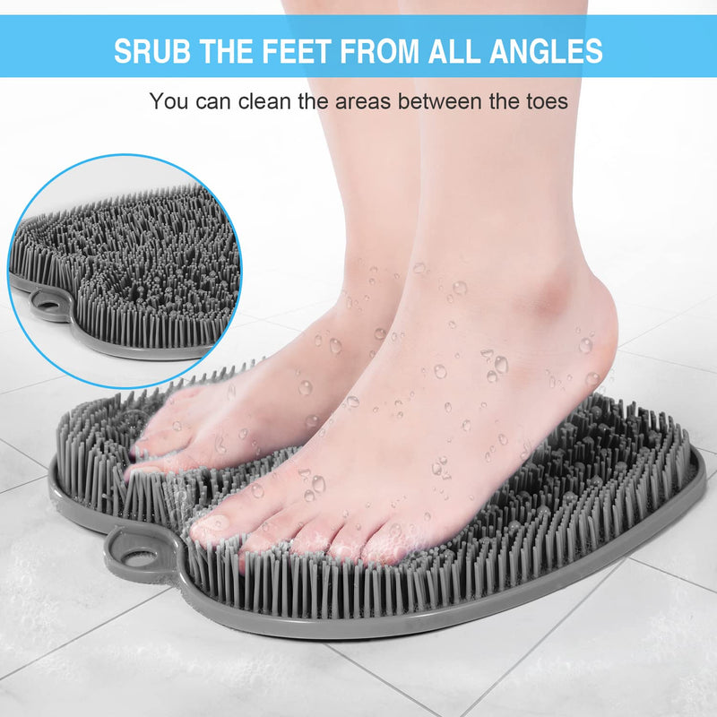HONYIN Larger Shower Foot Scrubber, Foot Cleaner Massager Mat with Non-Slip Suction Cups - Cleans, Exfoliation, Massages Your Feet Without Bending, Foot Circulation & Relieve Tired Feet Gray - NewNest Australia