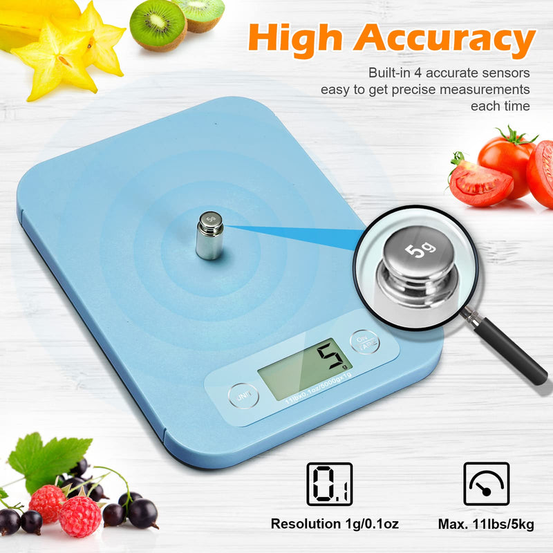 Smart Digital Food Scale - Kitchen Scales for Food Ounces and Grams with APP, Food Weight Scale for Weight Loss, Baking, Cooking, Macro Calorie Counting, Keto WW Diet Blue - NewNest Australia