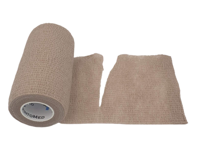 Pintomed Self-Adhesive Bandage Stretched - 10 X Beige Bandages Rolls - 10 Cm X 4.5 M Cohesive Bandage Bandage Fixation Bandage Self-Adhesive Health Plaster Sports Tape Piece For Wrist Leg Arm Vet Wrap - NewNest Australia