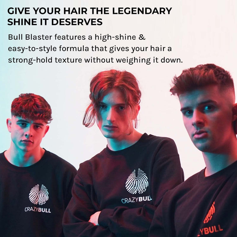 Crazy Bull Pomade - Vegan & Water Based Strong Hold Hair Styler with High Shine Finish - Styling Product with Artificial Beeswax for Thickening, Volumising, & Defining Hair - Light Cologne Scent - NewNest Australia