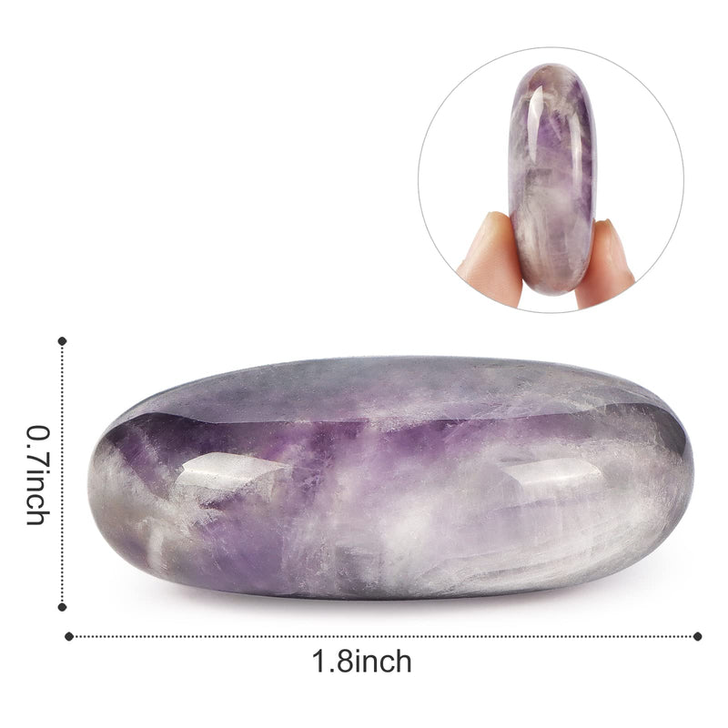 Hxswkk Amethyst Worry Stone Palm Stone Healing Crystals Hand Carved Gemstone Pocket Thumb Chakra Anxiety Healing Stones for Cleansing and Protection Amethyst Crystal - NewNest Australia