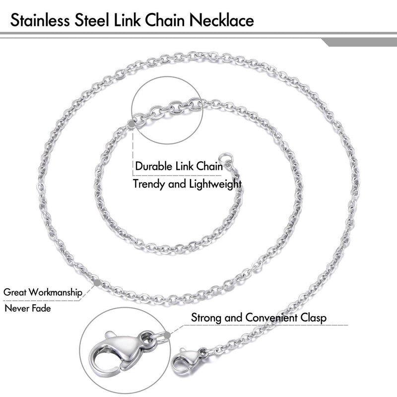 30 Pack 18 Inch Necklace Chain Stainless Steel Link Cable Chain Necklace with Lobster Clasps for DIY Jewelry Making 18 Inches - NewNest Australia