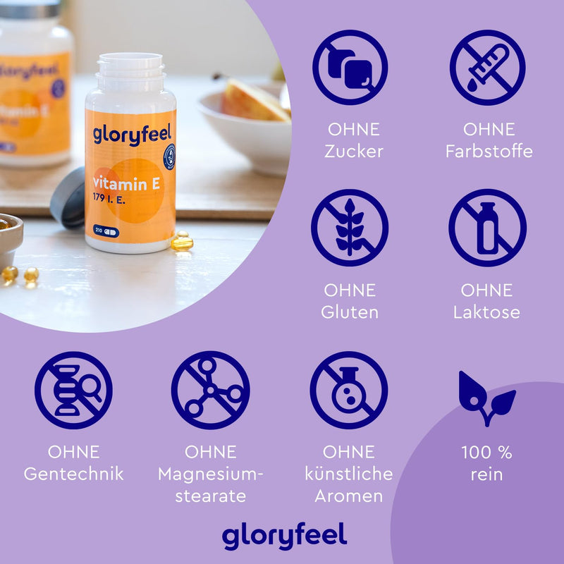 Vitamin E capsules - Most stable premium raw material (DL-alpha-tocopheryl acetate) - Bioactive vitamin E 179 IU per capsule - High-quality 210 capsules for 100 days of full supply - Laboratory tested - NewNest Australia