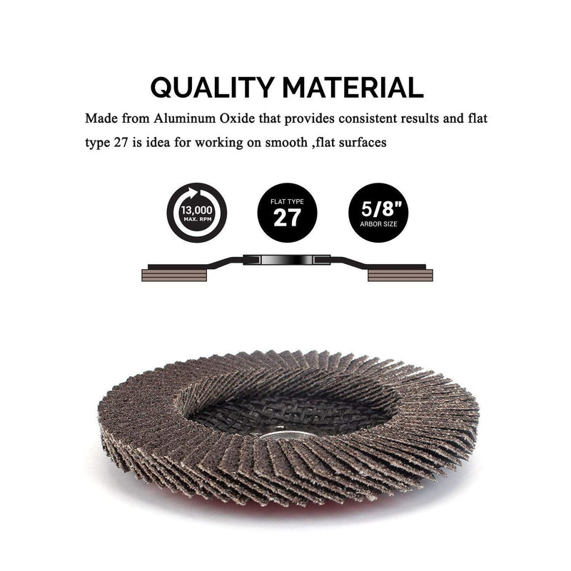 SI FANG 10Pcs 4''x5/8'' Premium High Density Calcined Aluminum Oxide Flap Disc 60 Grit 60Grit - NewNest Australia