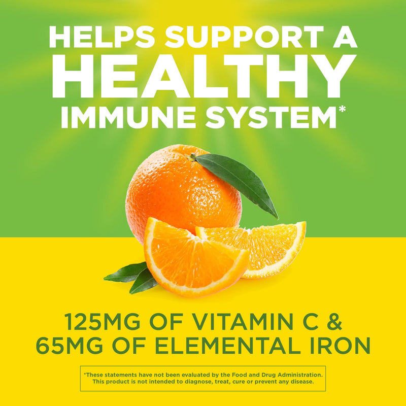 Vitron-C High Potency Iron Supplement, Immune Support, 125mg Vitamin C, 60 Count Immunity - NewNest Australia