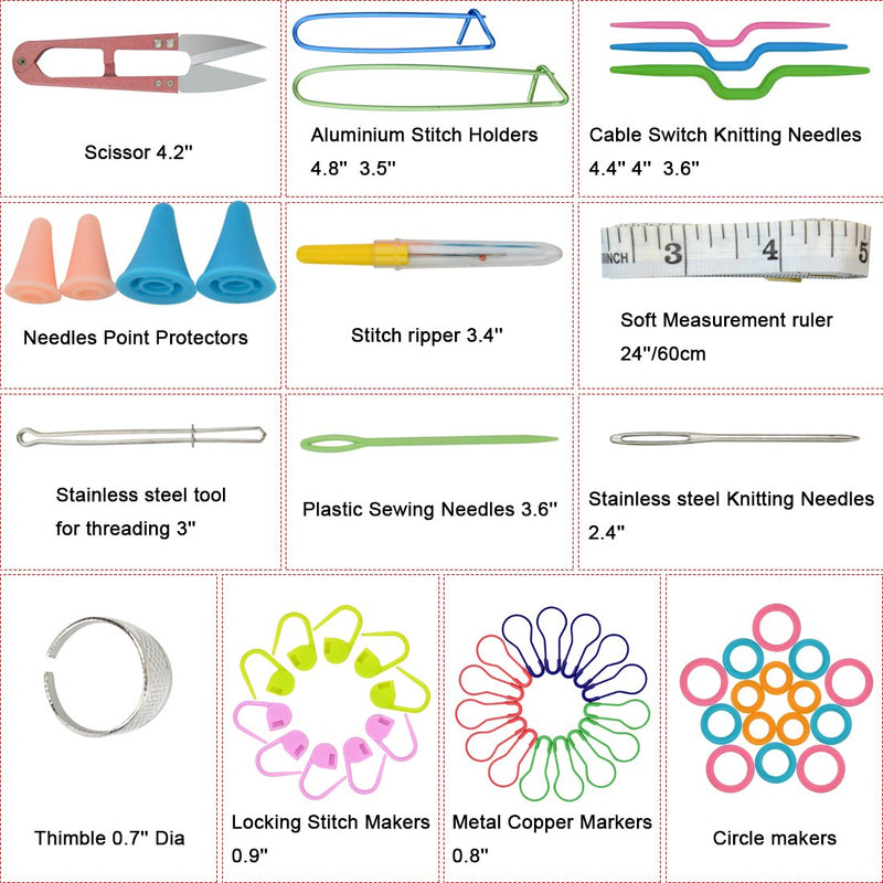 Dxhycc New Basic Knitting Tools Accessories Supplies with Case Knit Kit Lots - NewNest Australia