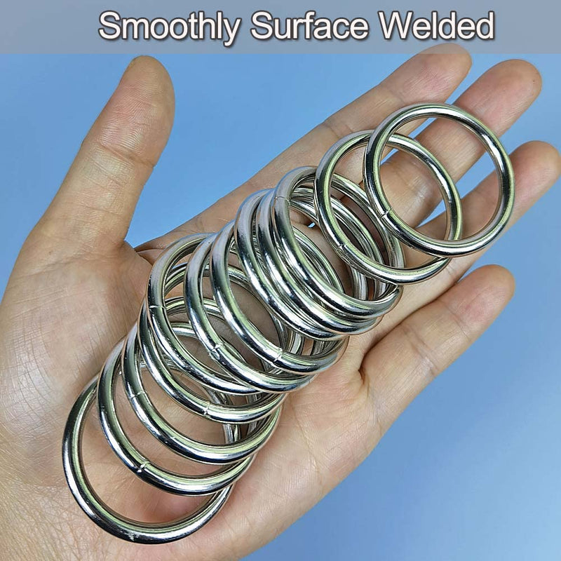 Metal Rings for Macrame Small 12 Pack 4mm Thickness 1 1/4 inch Metal O Ring for Crafts Macrame Rings Metal 40mm, Metal Rings - NewNest Australia