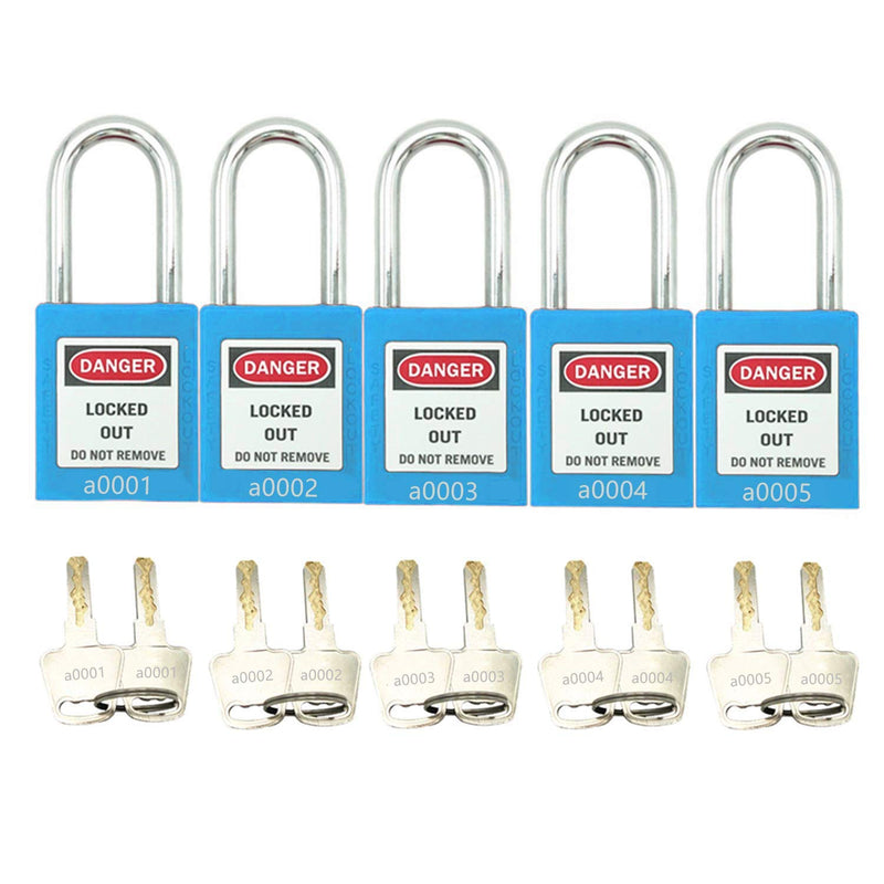 Lockout Tagout Lock 5pcs Set Loto Product Safety Padlocks for Lock Out Tag Out Stations and Devices (Blue, Key Alike) Blue - NewNest Australia