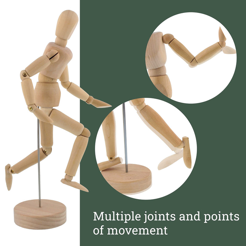 US Art Supply® Wood 8" Female - Artist Drawing Manikin Articulated Mannequin with Base and Flexible Body - Perfect for Drawing The Human Figure (8" Female) - NewNest Australia