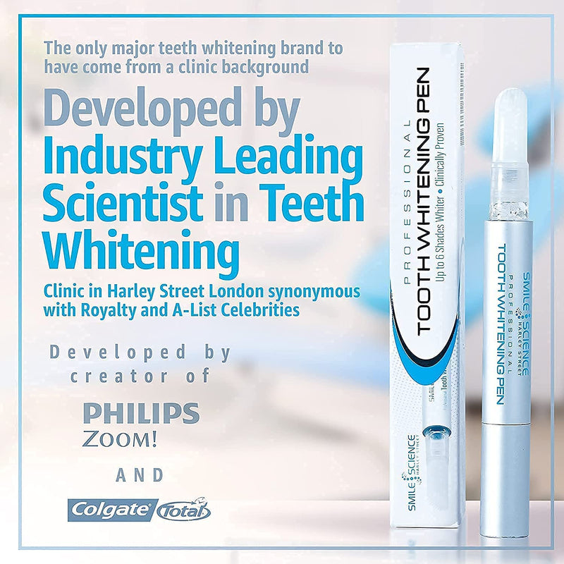 Smile Science Harley Street - Dual Professional Advanced Teeth Whitening Pen (Pack of 2) - Upto 8 Shades Whiter - 100% safe for Enamel - Vegan - For Sensitive Teeth - Rapid Results - Clinically Proven - NewNest Australia