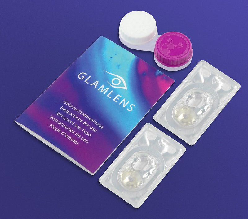 Glamlens Milan Gray + Container | Very Strong Opaque Natural Gray Contact Lenses Colored Monthly Contact Lenses Made Of Silicone Hydrogel | 1 Pair (2 Pieces) | Dia 2 P.M. | Without Strength - NewNest Australia