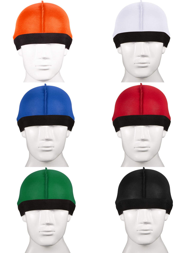 6 Pieces Silky Wave Caps for Men Kids 360 Wave Durag Cap Elastic Wave Velvet Hat Orange, Red, Blue, White, Green, Black - NewNest Australia