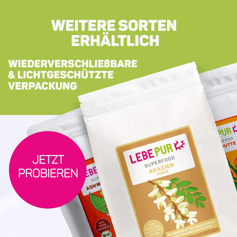 Lebepur Bio Acacia Fibers Vegan 500G, 90% Fiber, Neutral In Taste, Acacia Fiber Powder For Natural Digestion, Gluten-Free, No Additives, High Fiber Content With 90G Per 100G - NewNest Australia