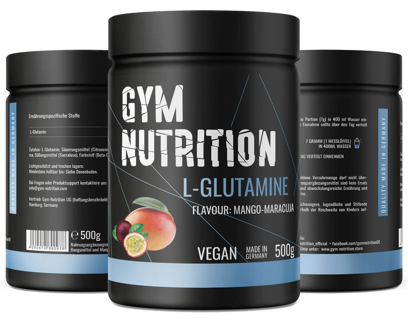 L-Glutamine Ultrapure Powder Extra High Dosage & 99.5% Pure - Laboratory Tested And Vegan - Ideal For Body Builders Made In Germany 500 G (Mango-Maracuja) Mango-Maracuja - NewNest Australia