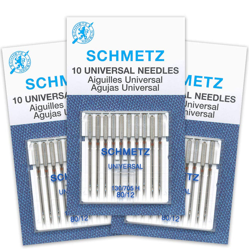 Schmetz Universal Sewing Machine Needles - Size 80/12-3 Cards - 30 Needles - NewNest Australia