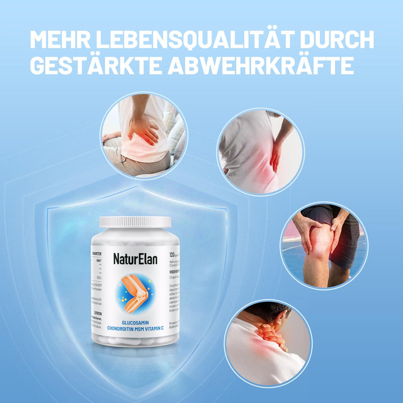 Glucosamine Chondroitin High Dose - 120 Capsules, 1803Mg Glucosamine Hcl Per Daily Dose With Msm & Vitamin C, Laboratory Tested, No Additives, Made In Germany - NewNest Australia