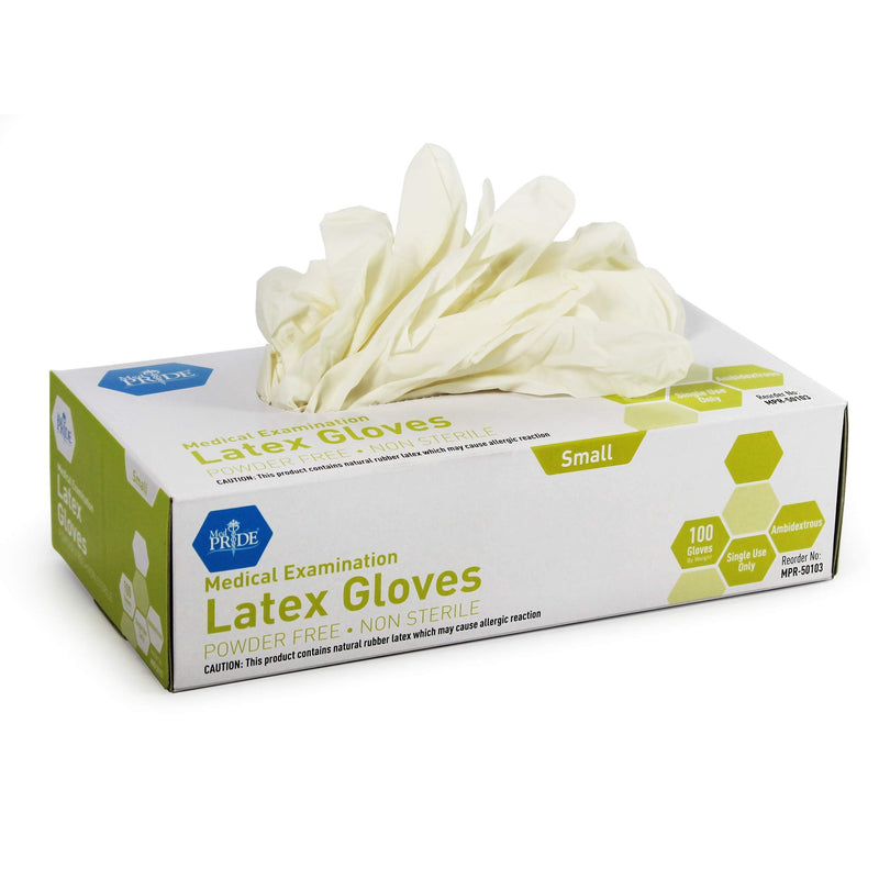 Medpride Medical Examination Latex Gloves| 5 mil Thick, Powder-Free, Non-Sterile, Heavy Duty Exam Gloves Small/100 - NewNest Australia