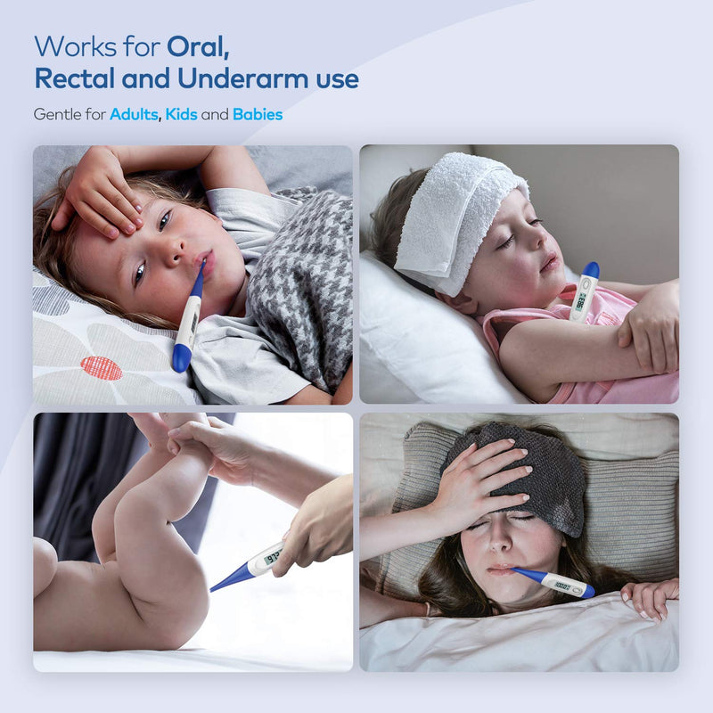 Thermometer for Adults, Digital Oral Thermometer for Fever with 10 Seconds Fast Reading Dark Blue - NewNest Australia