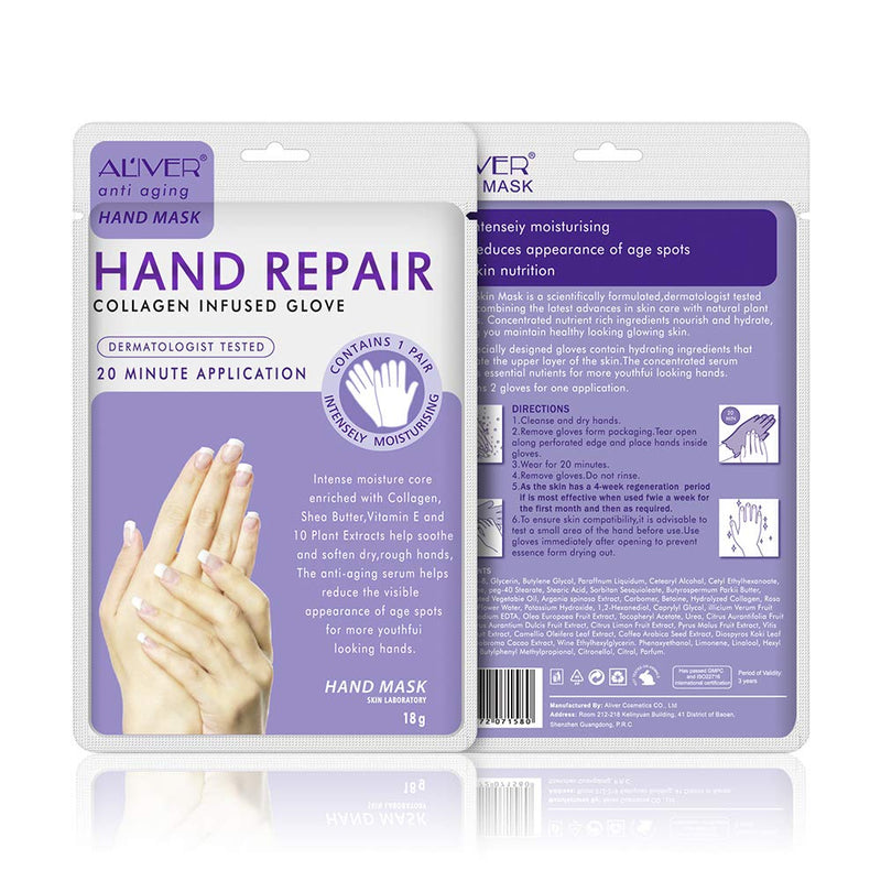 Hand Mask,5 Pairs Hand Moisturizing Gloves Mask,Hand Spa Mask Infused Collagen,Serum,Vitamins,Natural Plant Extracts for Dry,Cracked Hands,Whitening and Anti-aging,Repair Rough Skin Lavender - NewNest Australia