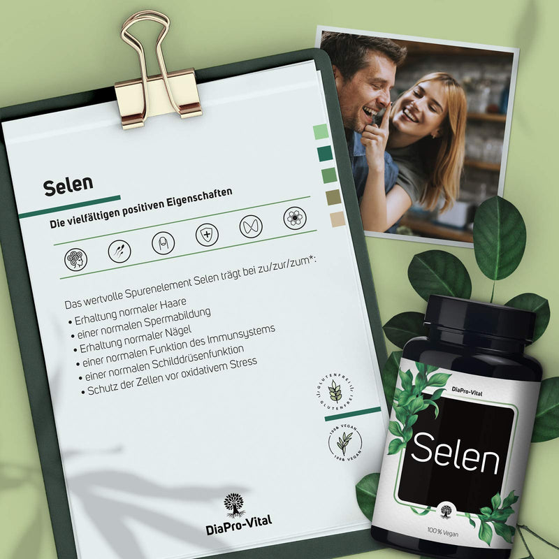 DiaPro® selenium tablets 365 pieces with 200µg selenium per tablet made from sodium selenite annual supply 100% vegan laboratory tested - NewNest Australia